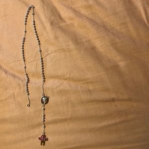 Sterling silver rosary necklace